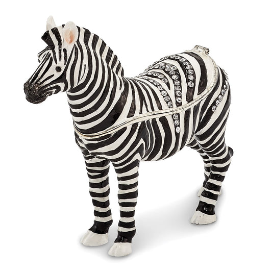 Jere Luxury Giftware, Bejeweled ZACH Zebra Trinket Box with Matching Pendant Trinket Box & Keepsake Container Collectible Gift by Jere Luxury Giftware