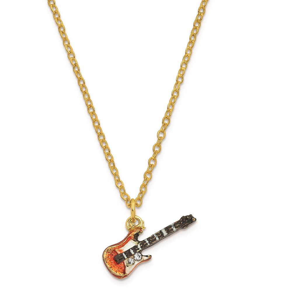 Jere Luxury Giftware, Bejeweled STRUMMIN' TUNES Red Guitar Trinket Box with Matching Pendant Trinket Box & Keepsake Container Collectible Gift by Jere Luxury Giftware