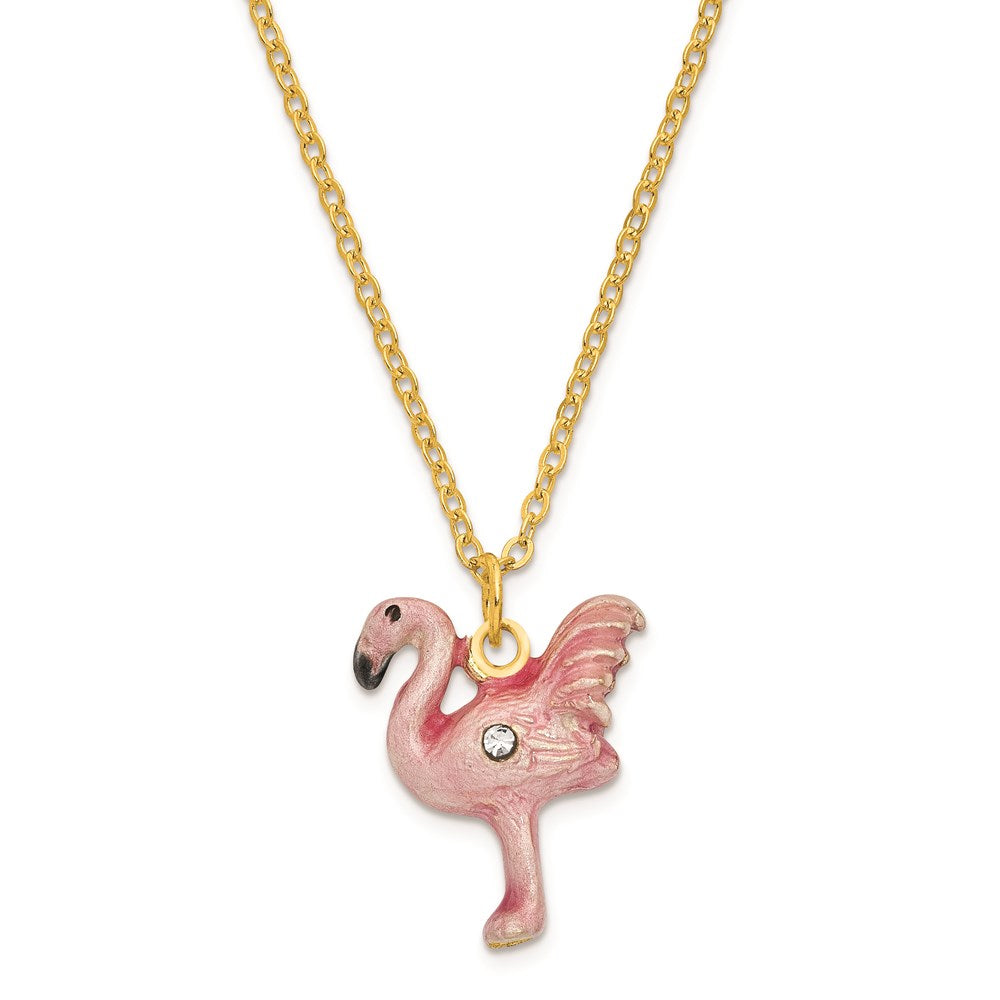 Jere Luxury Giftware, Bejeweled JEZEBEL Pink Flamingo Trinket Box with Matching Pendant Trinket Box & Keepsake Container Collectible Gift by Jere Luxury Giftware