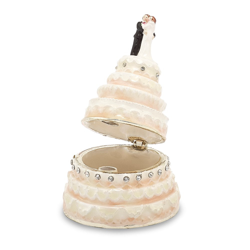 Jere Luxury Giftware, Bejeweled I DO Wedding Cake Trinket Box with Matching Pendant Trinket Box & Keepsake Container Collectible Gift by Jere Luxury Giftware