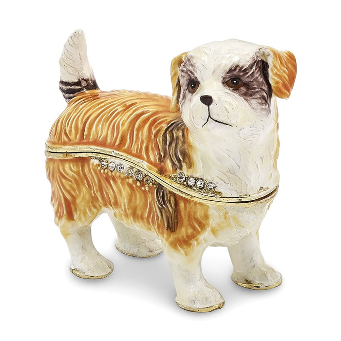 Jere Luxury Giftware, Bejeweled SALLY Shih Tzu Trinket Box with Matching Pendant