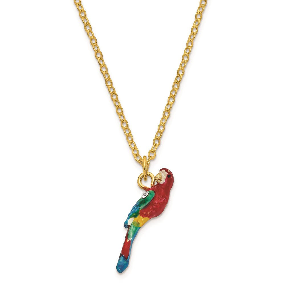 Jere Luxury Giftware, Bejeweled GOLDNOSE Macaw Parrot Trinket Box with Matching Pendant Trinket Box & Keepsake Container Collectible Gift by Jere Luxury Giftware