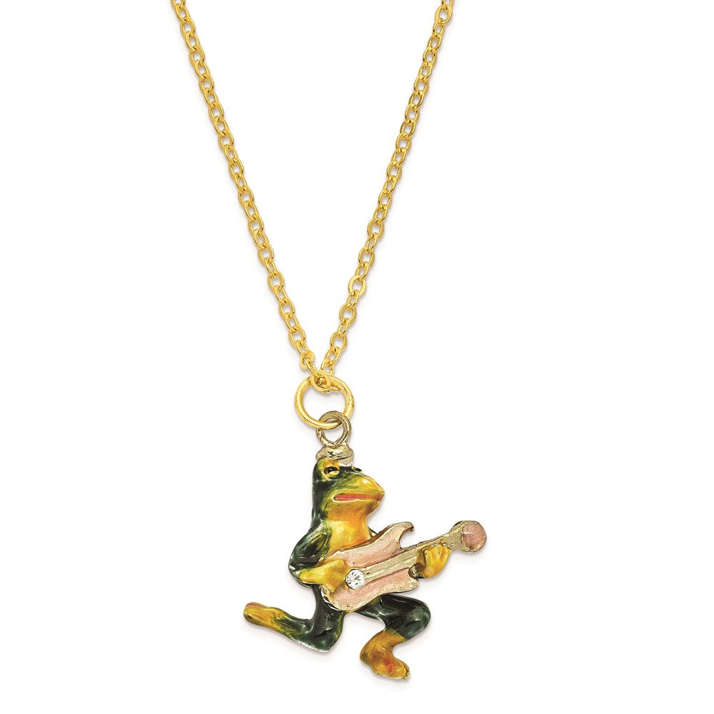 Jere Luxury Giftware, Bejeweled KEITH Rocks Musician Frog Trinket Box with Matching Pendant Trinket Box & Keepsake Container Collectible Gift by Jere Luxury Giftware