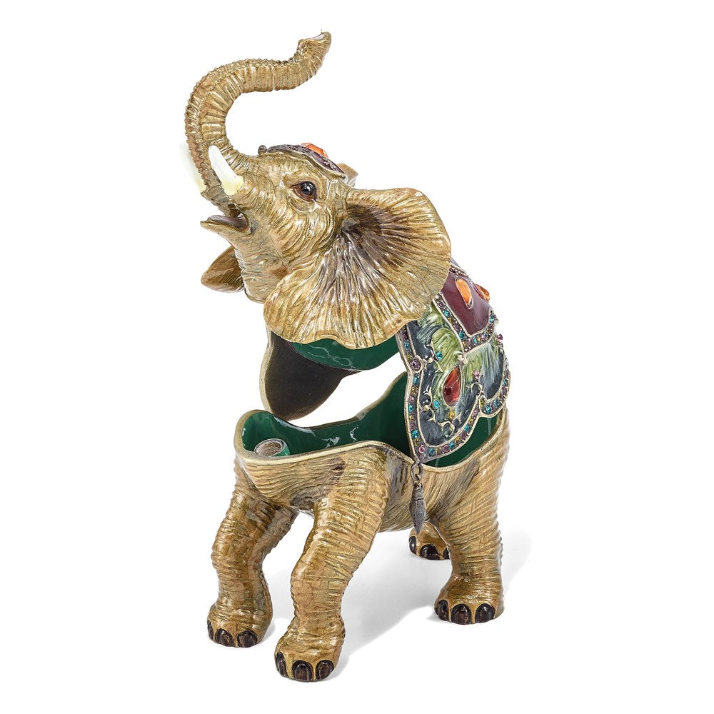 Jere Luxury Giftware, Bejeweled TALLIE Taj Mahal Elephant Trinket Box with Matching Pendant Trinket Box & Keepsake Container Collectible Gift by Jere Luxury Giftware
