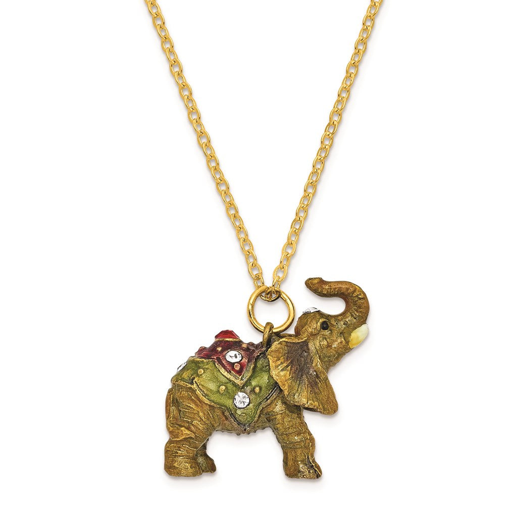 Jere Luxury Giftware, Bejeweled TALLIE Taj Mahal Elephant Trinket Box with Matching Pendant Trinket Box & Keepsake Container Collectible Gift by Jere Luxury Giftware