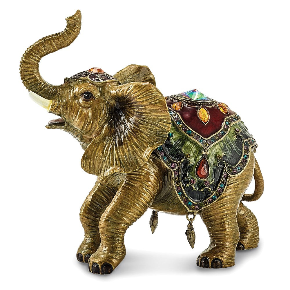 Jere Luxury Giftware, Bejeweled TALLIE Taj Mahal Elephant Trinket Box with Matching Pendant Trinket Box & Keepsake Container Collectible Gift by Jere Luxury Giftware
