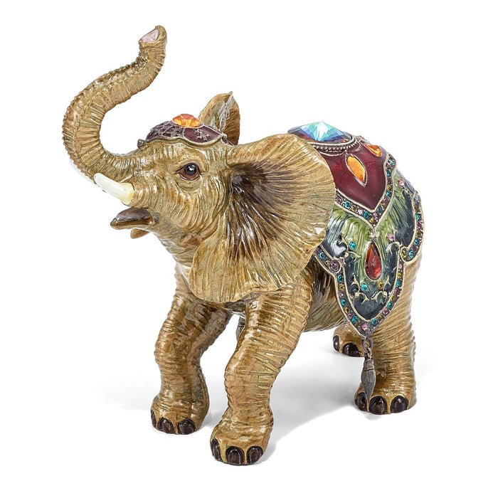 Jere Luxury Giftware, Bejeweled TALLIE Taj Mahal Elephant Trinket Box with Matching Pendant