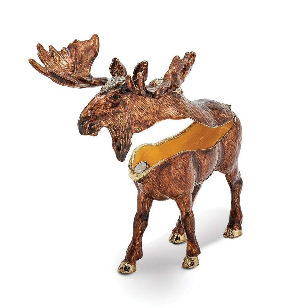 Jere Luxury Giftware, Bejeweled MILTON Moose Trinket Box with Matching Pendant Trinket Box & Keepsake Container Collectible Gift by Jere Luxury Giftware