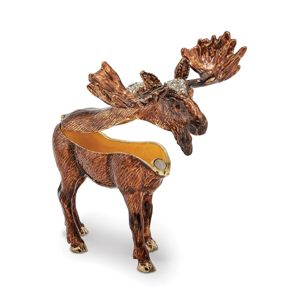 Jere Luxury Giftware, Bejeweled MILTON Moose Trinket Box with Matching Pendant Trinket Box & Keepsake Container Collectible Gift by Jere Luxury Giftware