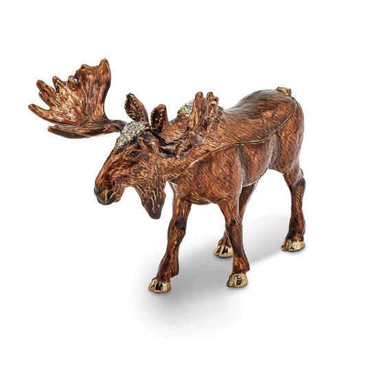 Jere Luxury Giftware, Bejeweled MILTON Moose Trinket Box with Matching Pendant Trinket Box & Keepsake Container Collectible Gift by Jere Luxury Giftware