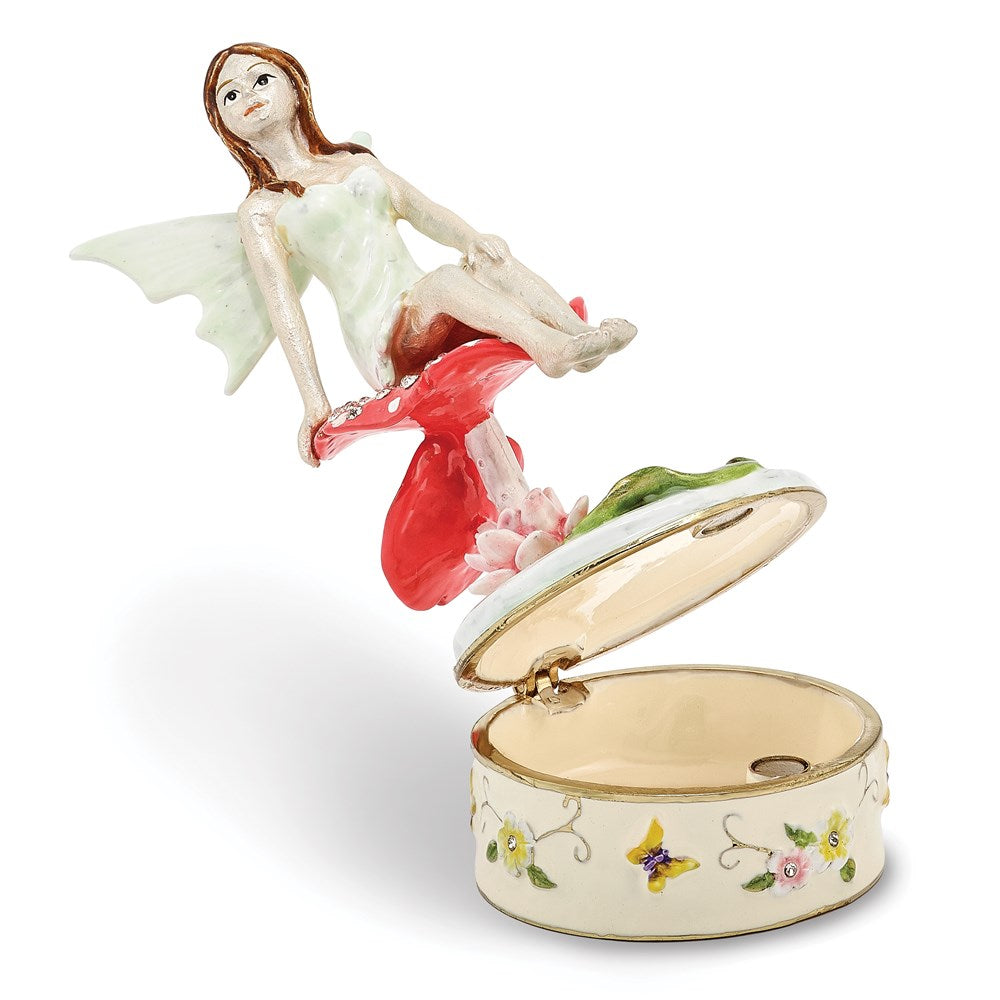 Jere Luxury Giftware, Bejeweled DEVON Little Pixie Trinket Box with Matching Pendant Trinket Box & Keepsake Container Collectible Gift by Jere Luxury Giftware