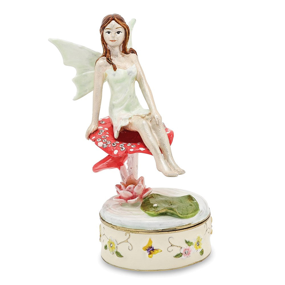 Jere Luxury Giftware, Bejeweled DEVON Little Pixie Trinket Box with Matching Pendant Trinket Box & Keepsake Container Collectible Gift by Jere Luxury Giftware