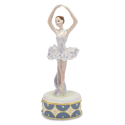 Jere Luxury Giftware, Bejeweled BLYTHE Ballerina on Point Trinket Box with Matching Pendant Trinket Box & Keepsake Container Collectible Gift by Jere Luxury Giftware