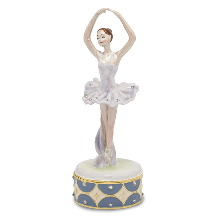 Jere Luxury Giftware, Bejeweled BLYTHE Ballerina on Point Trinket Box with Matching Pendant