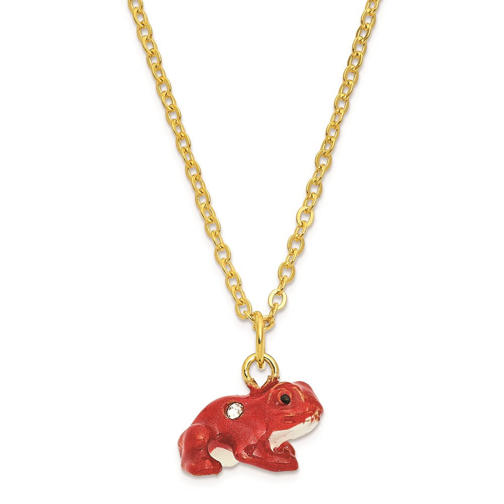 Jere Luxury Giftware, Bejeweled RASCAL Red Frog on Branch Trinket Box with Matching Pendant Trinket Box & Keepsake Container Collectible Gift by Jere Luxury Giftware