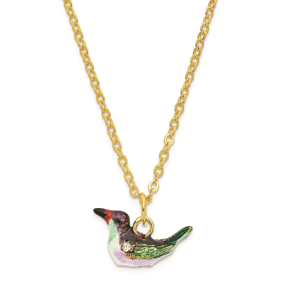 Jere Luxury Giftware, Bejeweled HUEY Hummingbird & Petunia Trinket Box with Matching Pendant Trinket Box & Keepsake Container Collectible Gift by Jere Luxury Giftware