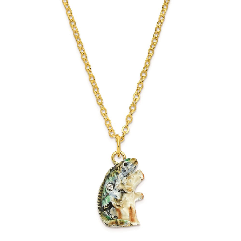 Jere Luxury Giftware, Bejeweled CAYMAN Blue Iguana on Branch Trinket Box with Matching Pendant Trinket Box & Keepsake Container Collectible Gift by Jere Luxury Giftware