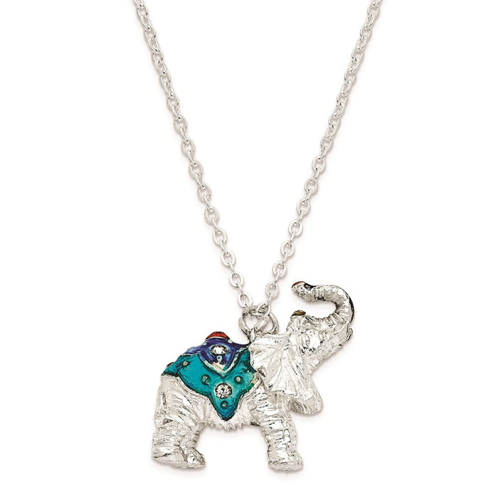 Jere Luxury Giftware, Bejeweled BAKUL Full Crystal White Elephant Trinket Box with Matching Pendant