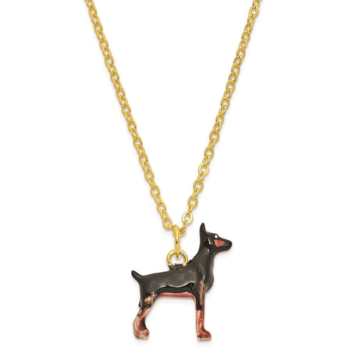 Jere Luxury Giftware, Bejeweled RALEIGH Doberman Pinscher Trinket Box with Matching Pendant