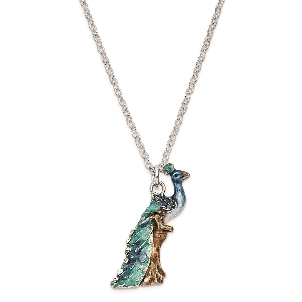 Jere Luxury Giftware, Bejeweled ROMEO & JULIET Peacock & Peahen Lovers Trinket Box with Matching Pendant Trinket Box & Keepsake Container Collectible Gift by Jere Luxury Giftware