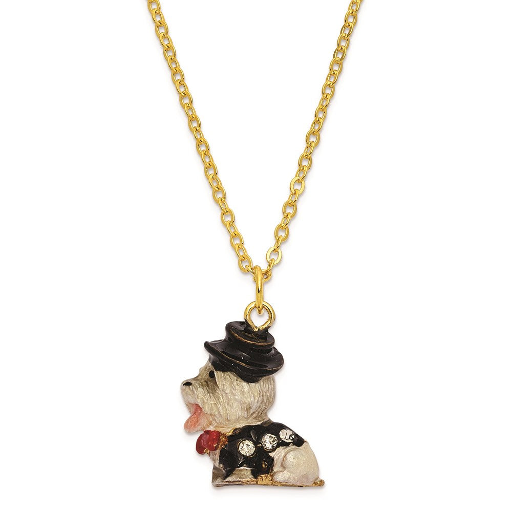 Jere Luxury Giftware, Bejeweled R. BUTLER Tuxedo Dog Trinket Box with Matching Pendant Trinket Box & Keepsake Container Collectible Gift by Jere Luxury Giftware