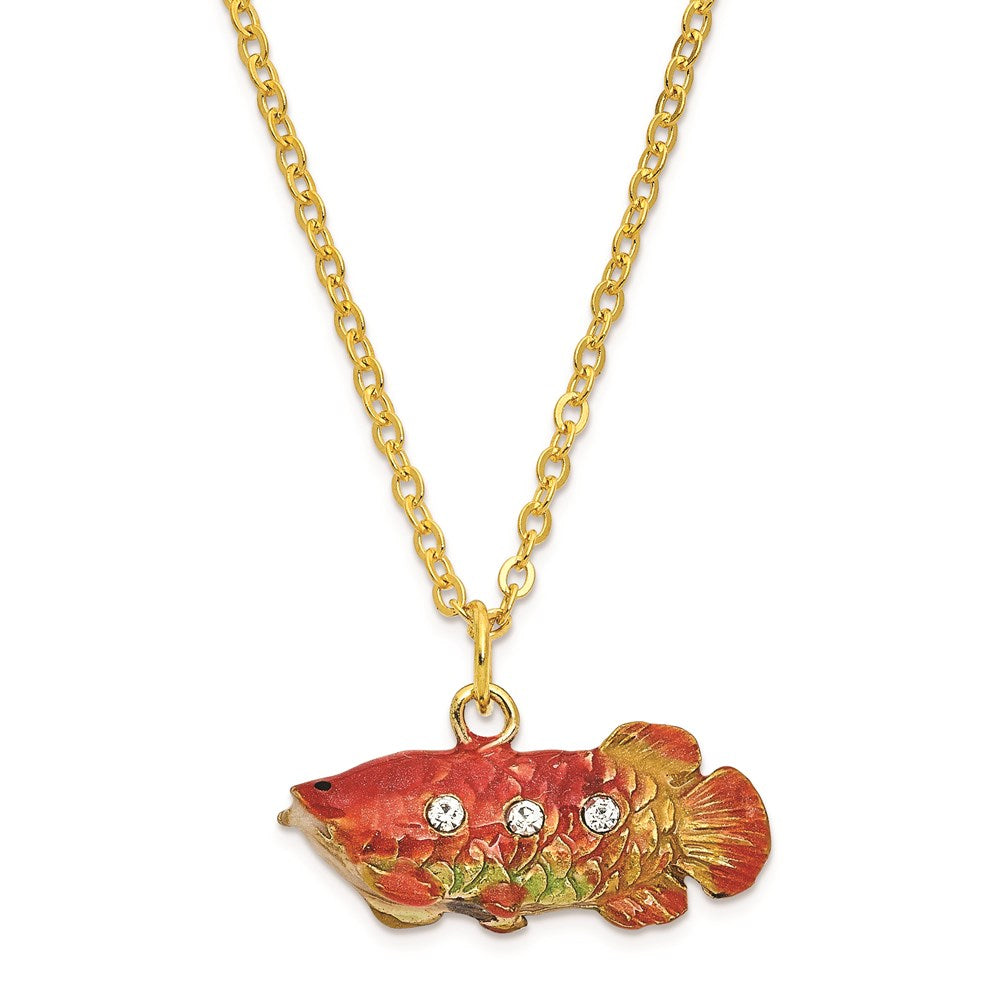 Jere Luxury Giftware, Bejeweled SUMO Koi Fish Trinket Box with Matching Pendant Trinket Box & Keepsake Container Collectible Gift by Jere Luxury Giftware