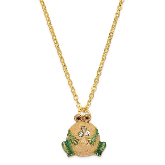 Jere Luxury Giftware, Bejeweled BUBBA Croaking Bullfrog Trinket Box with Matching Pendant