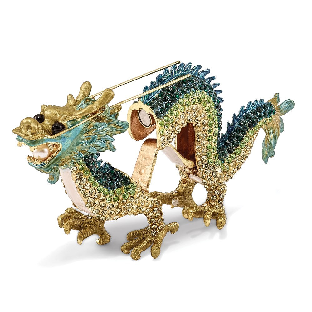 Jere Luxury Giftware, Bejeweled CHI Chinese Dragon Trinket Box with Matching Pendant Trinket Box & Keepsake Container Collectible Gift by Jere Luxury Giftware