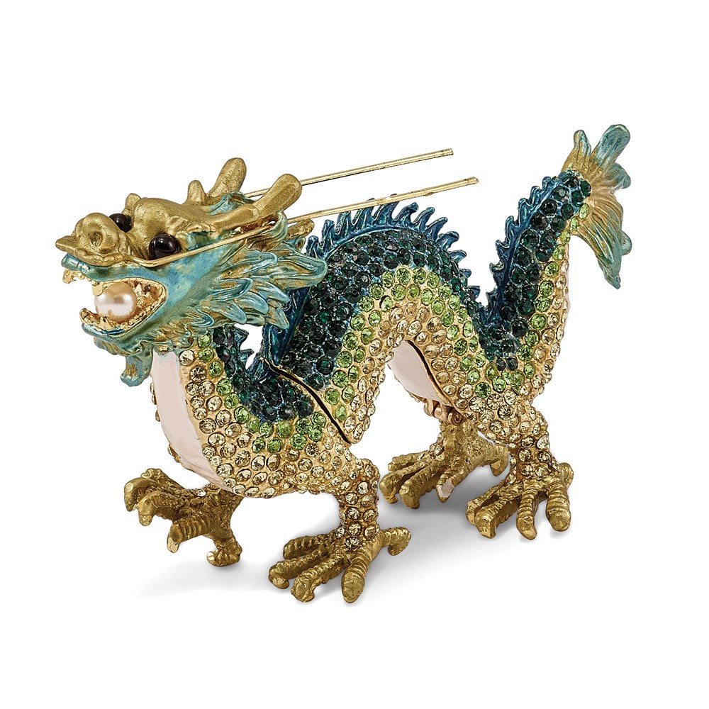 Jere Luxury Giftware, Bejeweled CHI Chinese Dragon Trinket Box with Matching Pendant Trinket Box & Keepsake Container Collectible Gift by Jere Luxury Giftware