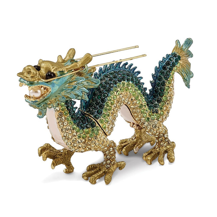 Jere Luxury Giftware, Bejeweled CHI Chinese Dragon Trinket Box with Matching Pendant