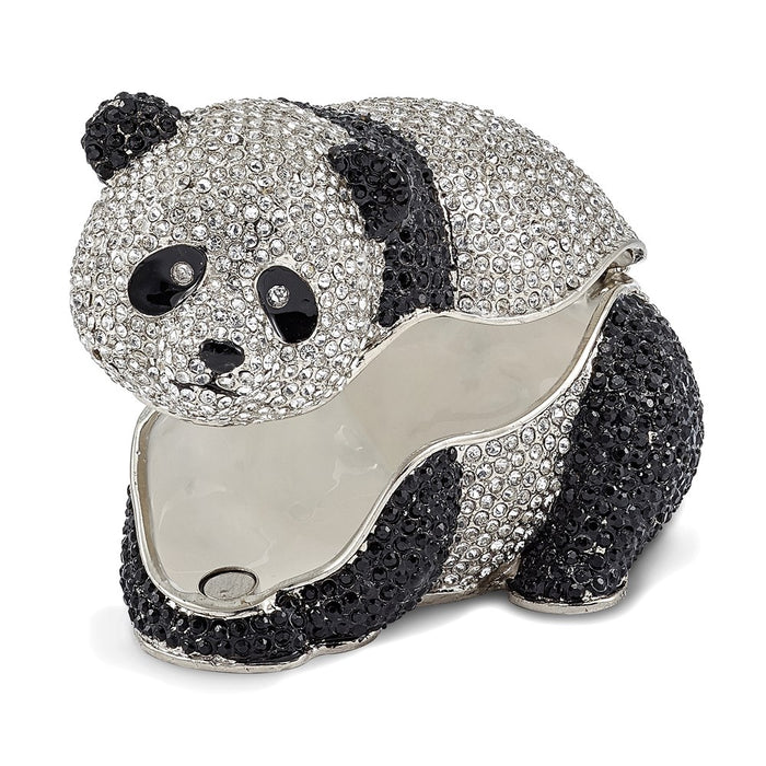 Jere Luxury Giftware, Bejeweled TING TING Full Crystal Panda Bear Trinket Box with Matching Pendant