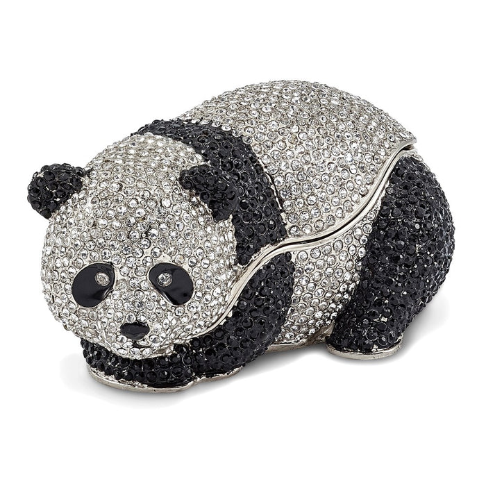 Jere Luxury Giftware, Bejeweled TING TING Full Crystal Panda Bear Trinket Box with Matching Pendant