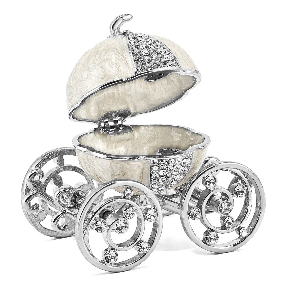 Jere Luxury Giftware, Bejeweled EVER AFTER Pumpkin Coach Trinket Box with Matching Pendant Trinket Box & Keepsake Container Collectible Gift by Jere Luxury Giftware
