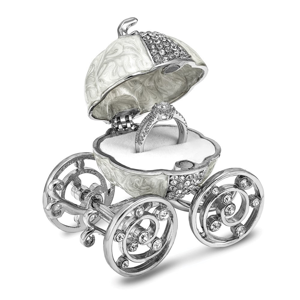 Jere Luxury Giftware, Bejeweled EVER AFTER Pumpkin Coach Trinket Box with Matching Pendant Trinket Box & Keepsake Container Collectible Gift by Jere Luxury Giftware