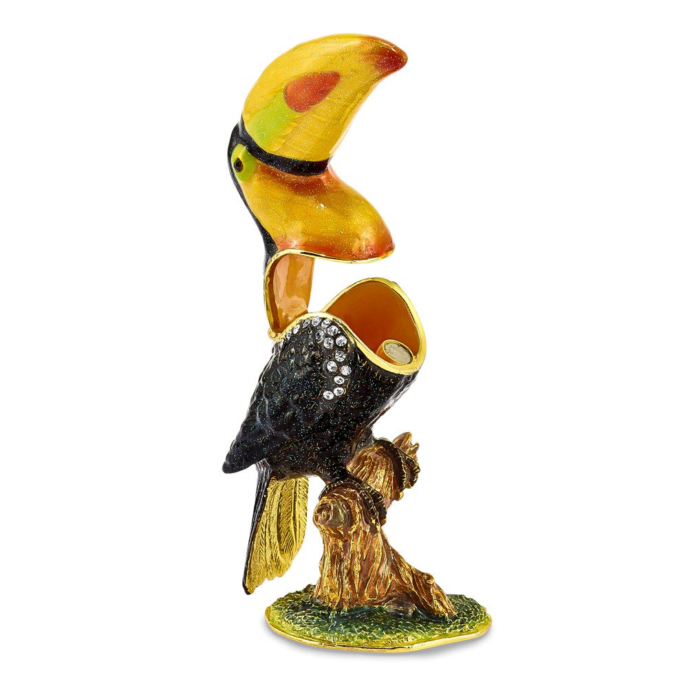 Jere Luxury Giftware, Bejeweled TANGO Toucan Trinket Box with Matching Pendant Trinket Box & Keepsake Container Collectible Gift by Jere Luxury Giftware