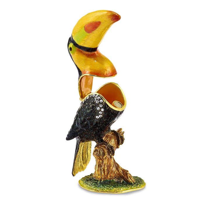 Jere Luxury Giftware, Bejeweled TANGO Toucan Trinket Box with Matching Pendant
