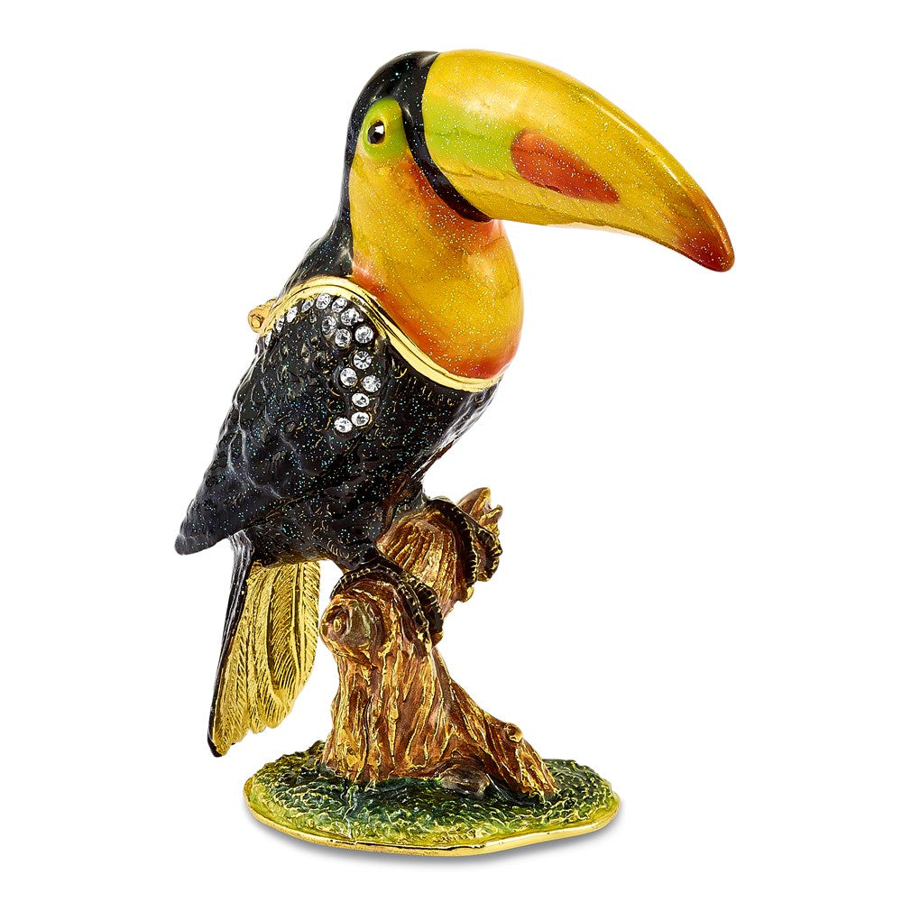 Jere Luxury Giftware, Bejeweled TANGO Toucan Trinket Box with Matching Pendant Trinket Box & Keepsake Container Collectible Gift by Jere Luxury Giftware