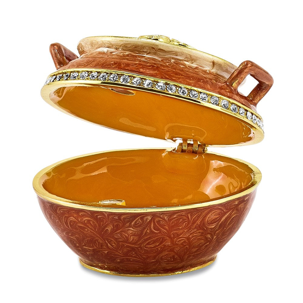 Jere Luxury Giftware, Bejeweled END OF THE RAINBOW Pot of Gold Trinket Box with Matching Pendant Trinket Box & Keepsake Container Collectible Gift by Jere Luxury Giftware
