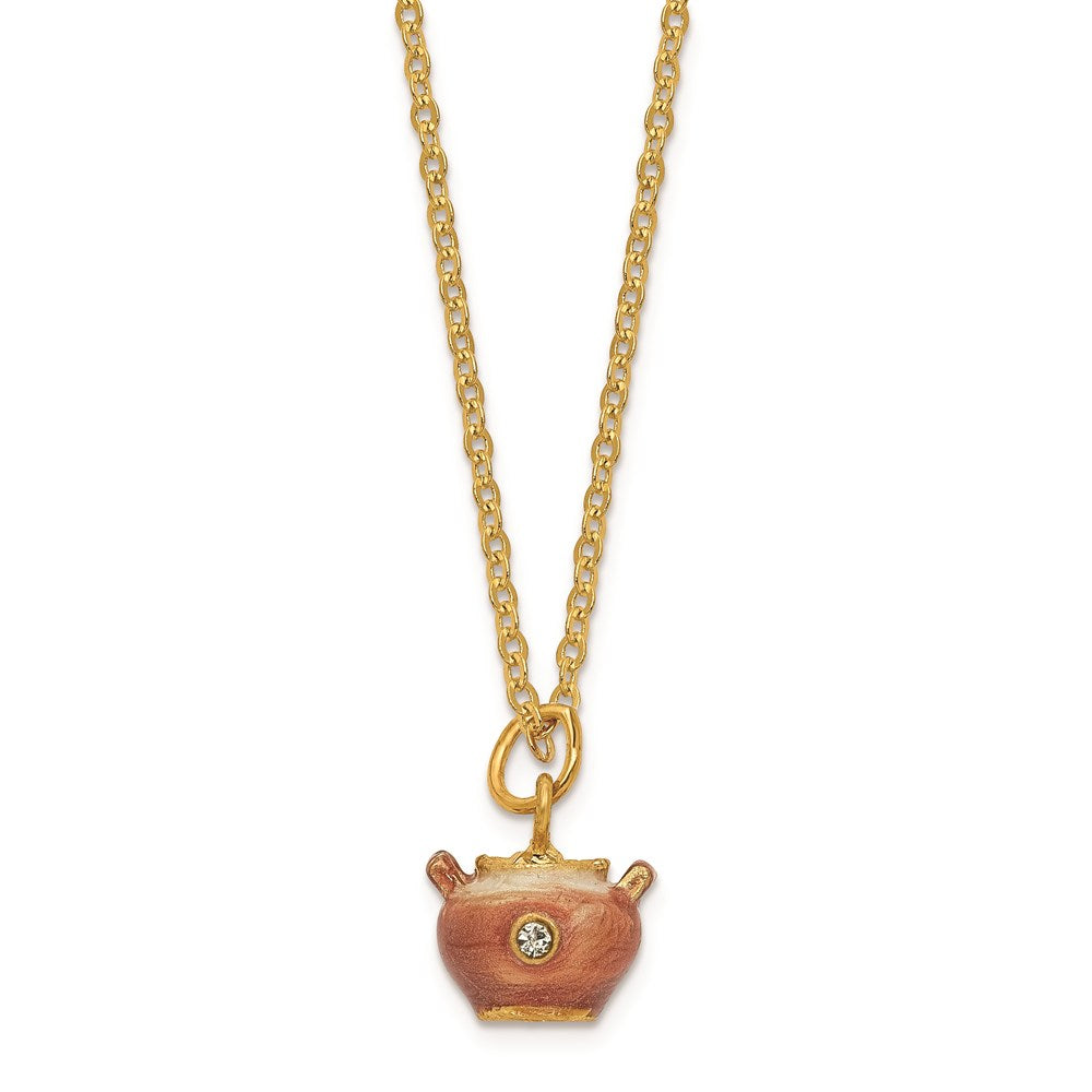 Jere Luxury Giftware, Bejeweled END OF THE RAINBOW Pot of Gold Trinket Box with Matching Pendant Trinket Box & Keepsake Container Collectible Gift by Jere Luxury Giftware