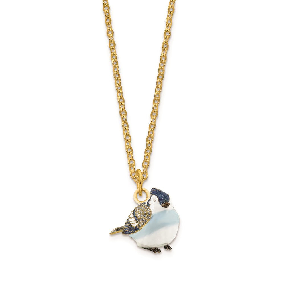 Jere Luxury Giftware, Bejeweled ADMIRAL Blue Jay Trinket Box with Matching Pendant Trinket Box & Keepsake Container Collectible Gift by Jere Luxury Giftware