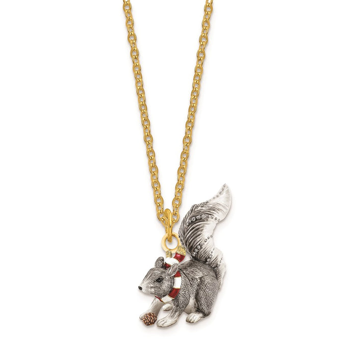 Jere Luxury Giftware, Bejeweled MAVERICK Winter Grey Squirrel Trinket Box with Matching Pendant