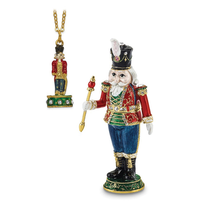 Jere Luxury Giftware, Bejeweled TORSTEN Toy Soldier Trinket Box with Matching Pendant