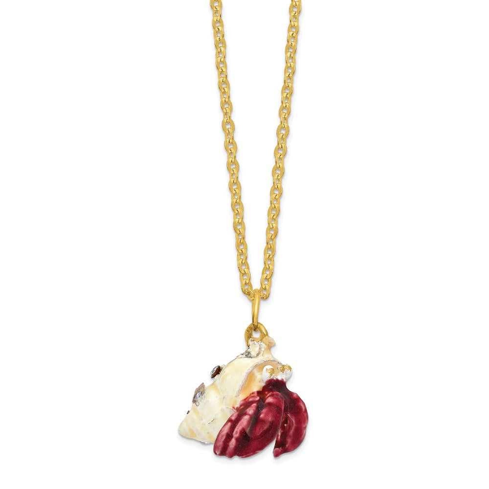 Jere Luxury Giftware, Bejeweled HERMAN Red Leg Hermit Crab Trinket Box with Matching Pendant Trinket Box & Keepsake Container Collectible Gift by Jere Luxury Giftware