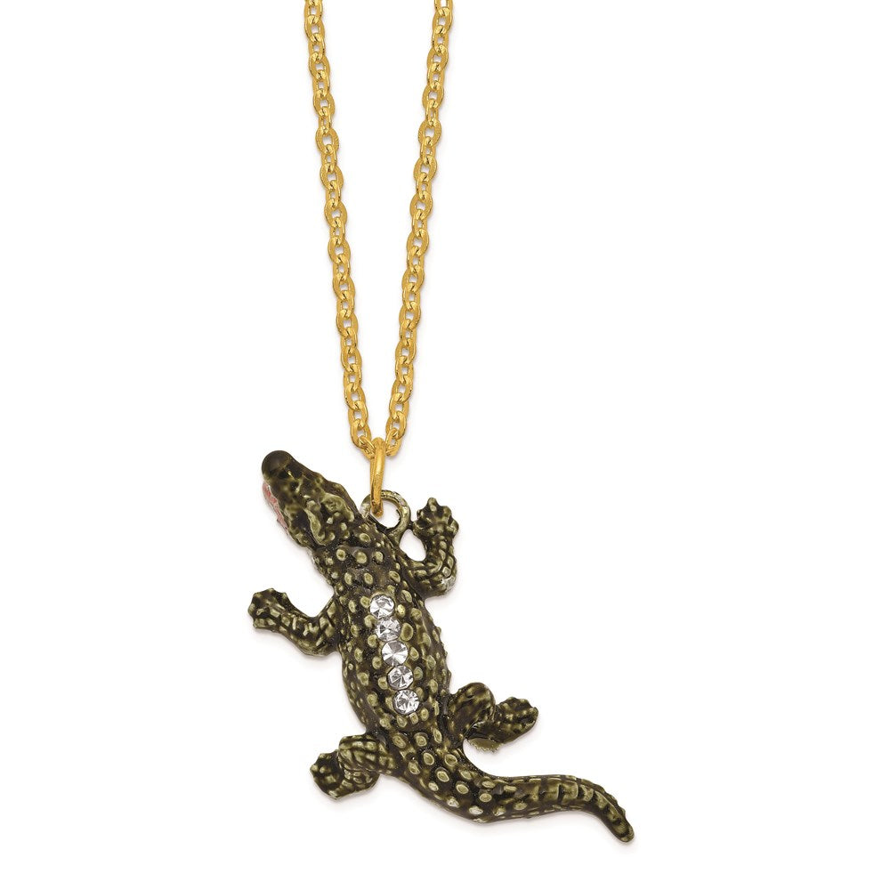 Jere Luxury Giftware, Bejeweled COCO Fierce Crocodile Trinket Box with Matching Pendant Trinket Box & Keepsake Container Collectible Gift by Jere Luxury Giftware