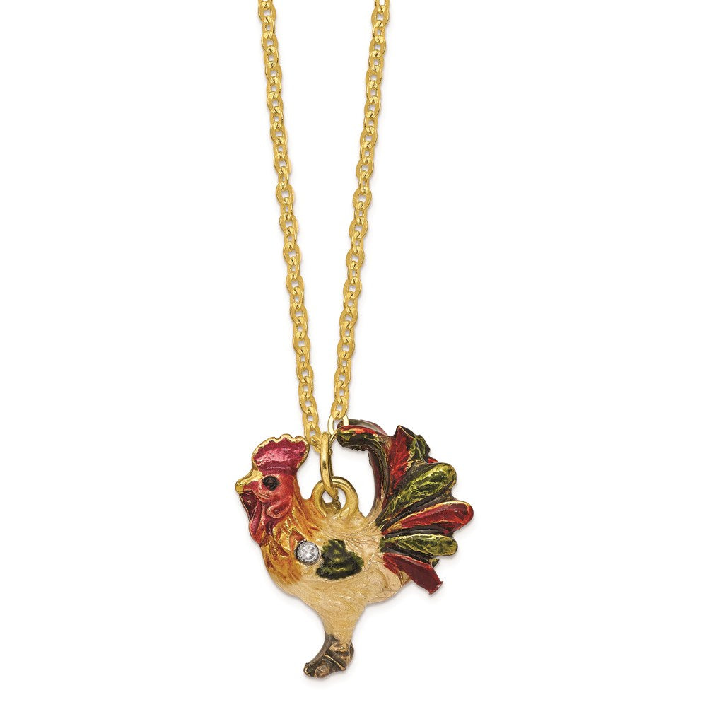 Jere Luxury Giftware, Bejeweled RORY Strutting Rooster Trinket Box with Matching Pendant Trinket Box & Keepsake Container Collectible Gift by Jere Luxury Giftware