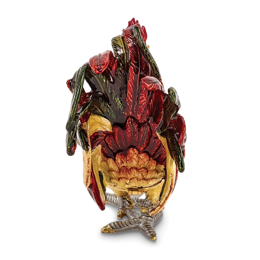 Jere Luxury Giftware, Bejeweled RORY Strutting Rooster Trinket Box with Matching Pendant Trinket Box & Keepsake Container Collectible Gift by Jere Luxury Giftware