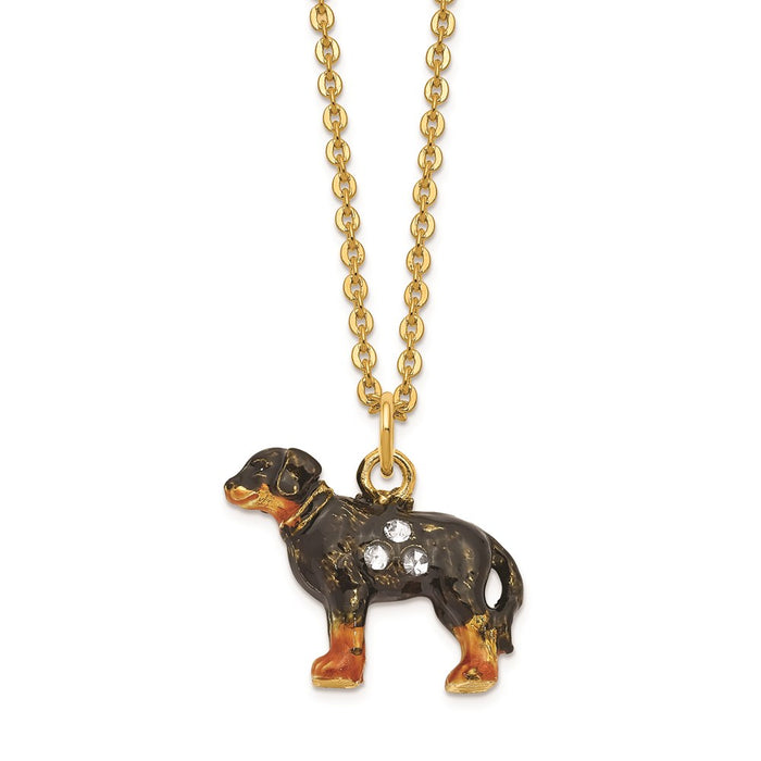 Jere Luxury Giftware, Bejeweled KNOX Bluetick Coonhound Trinket Box with Matching Pendant