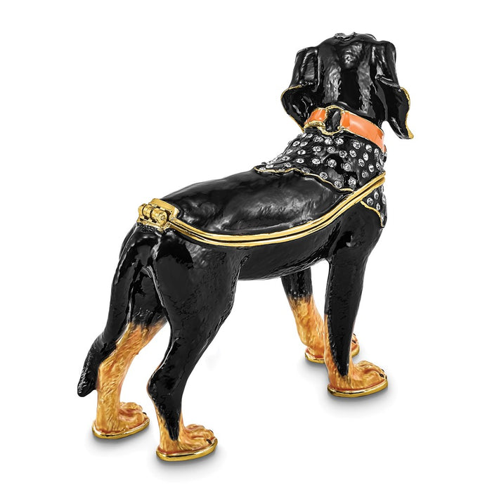 Jere Luxury Giftware, Bejeweled KNOX Bluetick Coonhound Trinket Box with Matching Pendant