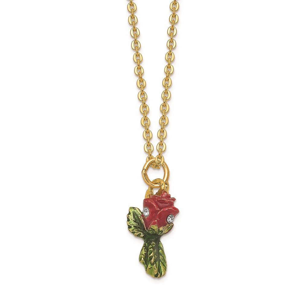 Jere Luxury Giftware, Bejeweled ROSETTE Rose w/Ring Pad Trinket Box with Matching Pendant Trinket Box & Keepsake Container Collectible Gift by Jere Luxury Giftware