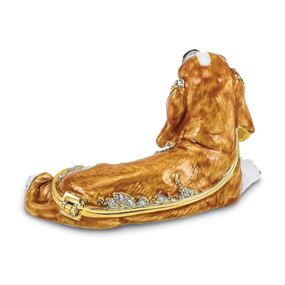Jere Luxury Giftware, Bejeweled OTIS Bassett Hound Trinket Box with Matching Pendant Trinket Box & Keepsake Container Collectible Gift by Jere Luxury Giftware